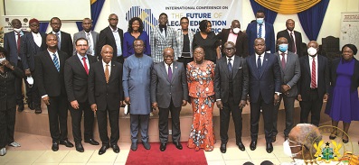 President Akufo-Addo (middle) with some dignitaries at the conference