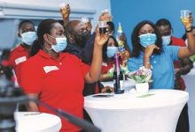 • A cross-section of employees at the anniversary celebration