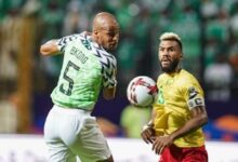 • Cameroon's Eric Maxim Choupo-Moting (right) and William Troost-Ekong of Nigeria facing off in the 2019's AFCON. While they may not meet in the group stage in 2022, a knock-out clash could be on the cards