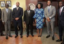President Akufo-Addo (middle), with Mr Godfred Dame (second from left), Attorney General and members of the US National Bar Association after the meeting