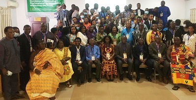 Mr Owusu-Koranteng (seated 4th from right) with governing board and members of GNAAP after theworkshop