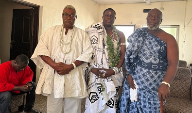 Nii Larbi Mensah V (middle) with some council elders