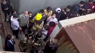 Dozens of people stranded on the roof of the World Trade Centre awaiting rescue