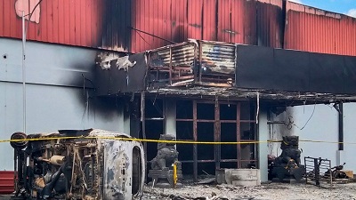 • The fire broke out after the brawl at the Double O club in the city of Sorong in West Papua
