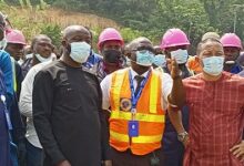 • Mr Agyemang-Budu (third from left) and other officials at the Appiatse site
