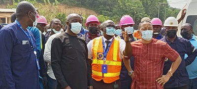 • Mr Agyemang-Budu (third from left) and other officials at the Appiatse site