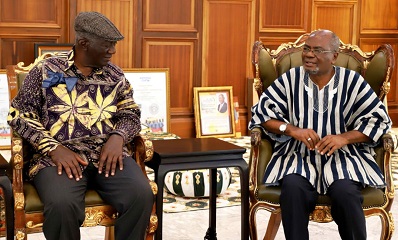 Former President Kufuor (right) i