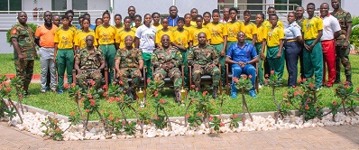 • Maj Gen Oppong Peprah (middle, seated) and other senior officers with members of the table tennis team