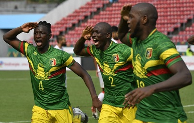 Mali players celebrating yesterday's feat