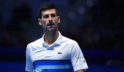 • Novak Novak Djokovic (SRB) during his first round match at the 2021 Nitto ATP Finals in Turin, Italy, on November 15, 2021. Photo by Corinne Dubreuil/ABACAPRESS.COMD jokovic