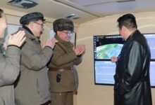 • North Korea Leader Kim Jong-un watching the latest test