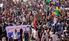 Protesters march during a rally against military rule following last month's coup in Khartoum