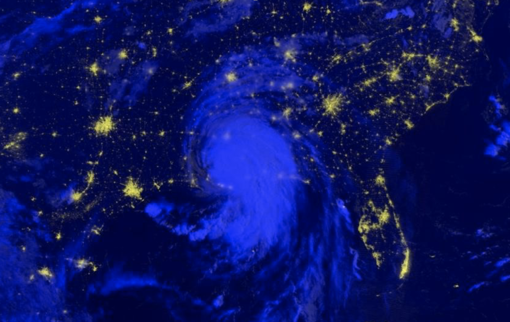 This day/night-band imagery of Hurricane Ida was captured by the VIIRS instrument onboard the NASA/NOAA Suomi-NPP satellite early the morning of Aug. 30, 2021. Day/night-band imagery is useful for identifying nighttime lights from cities and can be used to monitor for loss of light which may indicate power outages in the wake of a disaster. Credits: NASA