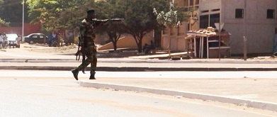 Soldiers could be seen patrolling the government palace area
