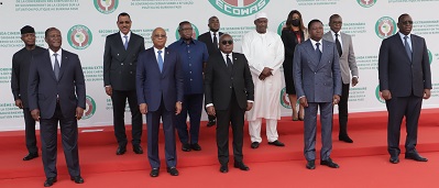 Presudent Akufo-Addo (middle), with other Heads of States and representatives at the ECOWAS Summit in Accra