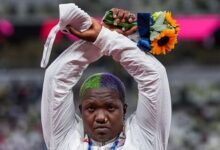 Raven Saunders at the Tokyo Olympics