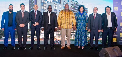 Mr Assenso-Boakye (fourth from left) with Mr Saad (third from left) and other dignitaries during the launch