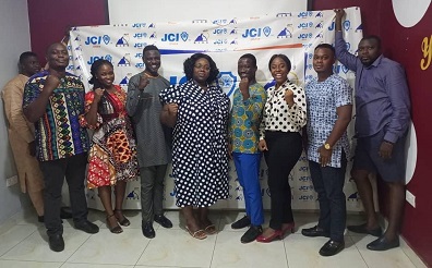 Mrs Okyere (middle) with past and current executives of JCI.