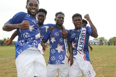 Liberty Professionals players celebrate the win
