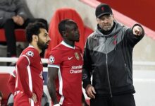 From left: Salah, Mane listening to their Liverpool coach