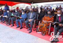 Former President Mahama ( third right) and other NDC stalwart at the funeral