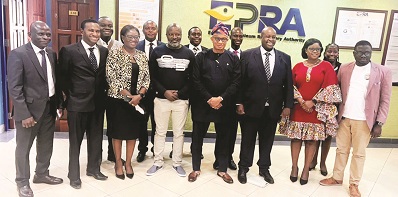 • Dr Mustapha Abdul-Hamid (fifth from left) and management members with EPRA officials