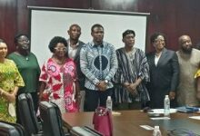 Deputy Minister of Tourism, Arts and Culture (MoTAC), Mark Okraku Mantey (5th right) in group photo with the members of the board after their inauguration.