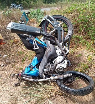 The motor bike the deceased police personnel were riding