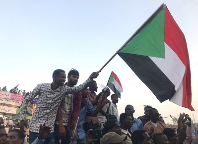Protesters take to the streets in the Sudanese capital, Khartoum. Credit: UN Sudan/Ayman Suliman