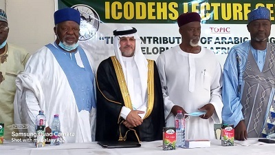 • Mr Alrogi (middle) with Dr Abdul-Samad (right), Sheikh Ibrahim left and Sheikh Abdallah(second right)