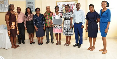• Ewura Abena Boatemaa Yeboah (middle) with the Management of Family Health University College