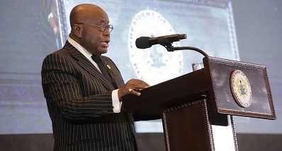 President Nana Addo Dankwa Akufo-Addo addressing guests at the African Union Reflection Forum on Unconstitutional Changes in Africa.