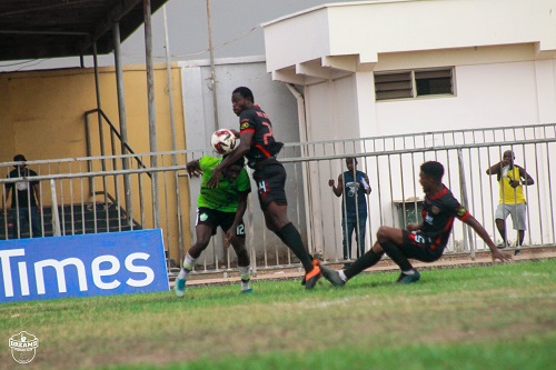 An action scene from the Legon Cities versus Dreams FC match