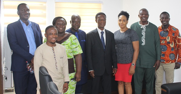 lMr Morgan Ayawine(middle)with members of the Council and leadership of the Union (1)