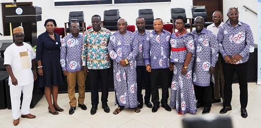 Mr. Ignatius Baffour Awuah (fourth from left) with the board of trustees Photo Geoffrey Buta