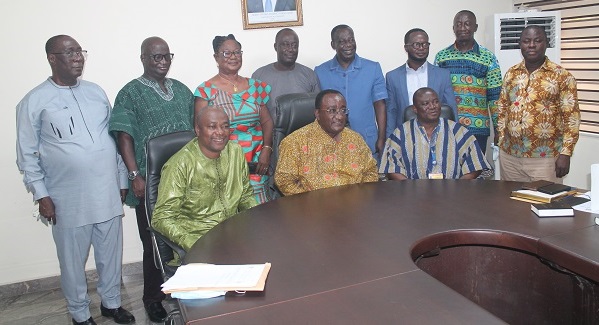 Dr Owusu Afriyie-Akoto (seated middle)with the board members. Photo Godwin Ofosu-Acheampong