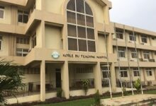 Front view of Korle-bu Teaching Hospital