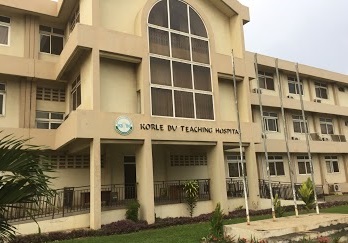 Front view of Korle-bu Teaching Hospital
