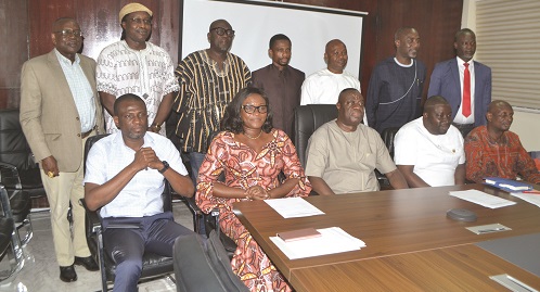 Mr Ibrahim Mohammed Awal (seated middle) with members of the Ghana Museums and Monuments Board Photo Victor A. Buxton