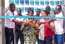 (Inset),Offials of PGS Ghana cutting the tape to officially handover the facility