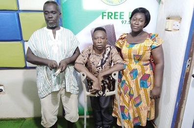 Mr Daniel Boakye (left) with other officials of GFD after the radio interview