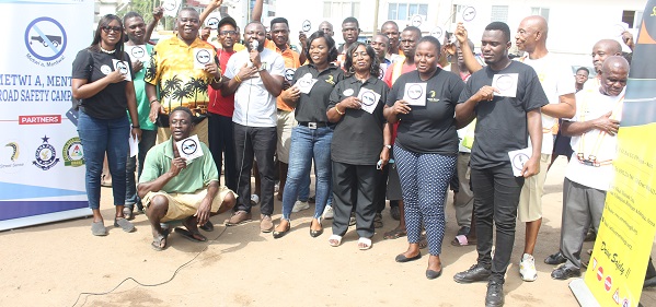 The offcials of Pernod Ricard Ghana,Street Sense Organisation and the drivers during the programme Photo Anita Nyarko-Yirenkyi