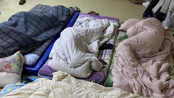 The students are sleeping in underground bunkers in cold conditions