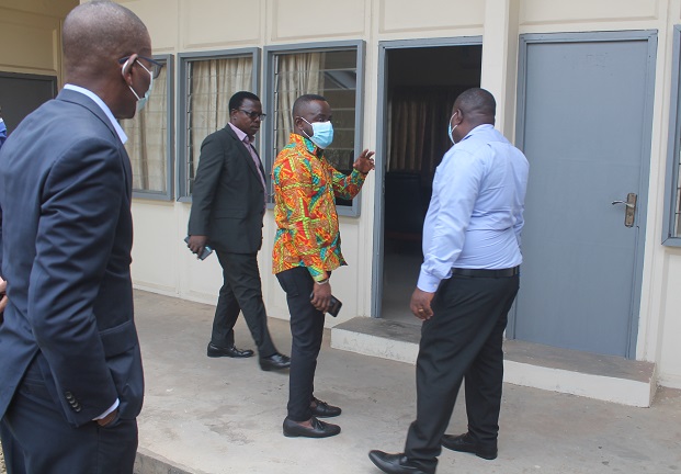 Management of NTC inspecting one of the burgled offices