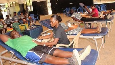 Students of Accra High donating blood.Photo. Ebo Gorman
