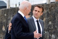 US President Biden (left) and France President Macron
