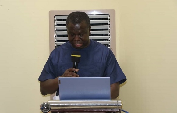 Dr Baffour Awuah, technical advisor at the Ministry of Health, reading a speech on behalf of the sector Minister at the inaugural meeting