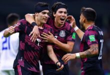 Mexico celebrating their qualification to Qatar