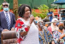• Prof. Naana Jane Opoku-Agyemang (inset) addressing the kayayes