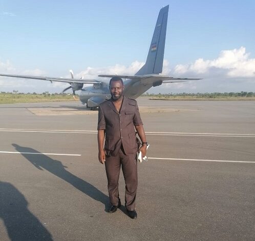 Mr Divine Bosson at the Airport for his flight